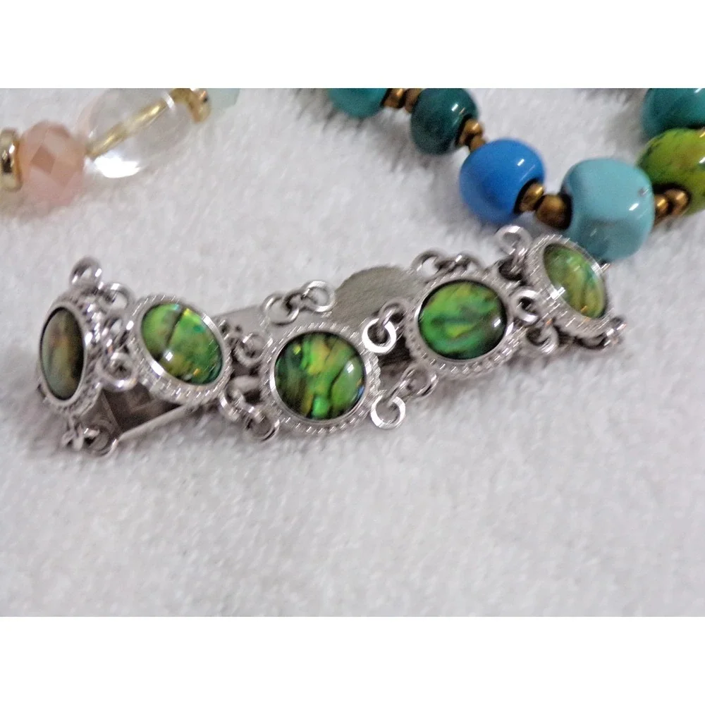 Set of 5 Stretchy Bracelets w/Stones and 2 Magnetic Therapy Bracelets 7